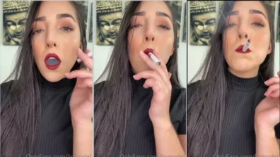 Lis del Castilho en el vestido fumando su base