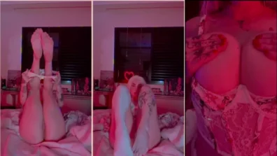 Maru Karv desnudo en la cama ensanchó el coño