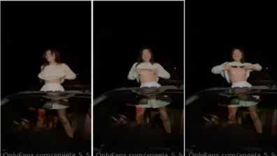 Angela baile caliente en el coche