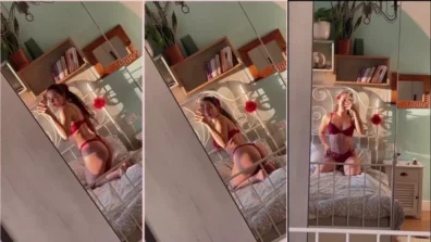 Keren Red Lingerie Canelon en la cama