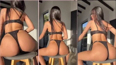 Keyla Onlyfans en la silla sentada Roths de lencería negra