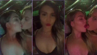 Duda Lopes, todo sensual, adherido a la privacidad mientras intercambia besos con su amiga