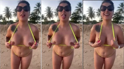 Kah Kampa mostrando tus curvas en la playa