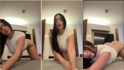 Lioquen está dando a un travieso, provocando sin bragas allí en la cama