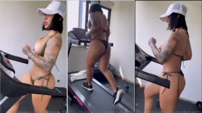 Video maravilloso y sexy de Jennifer Sánchez trabajando con bragas y sujetador